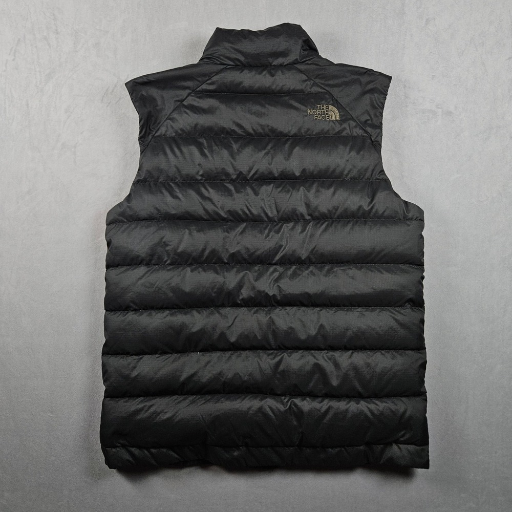 The North Face Puffer Vest Mens Medium Black 550 Down Insulated Ripstop Full Zip - Picture 2 of 11